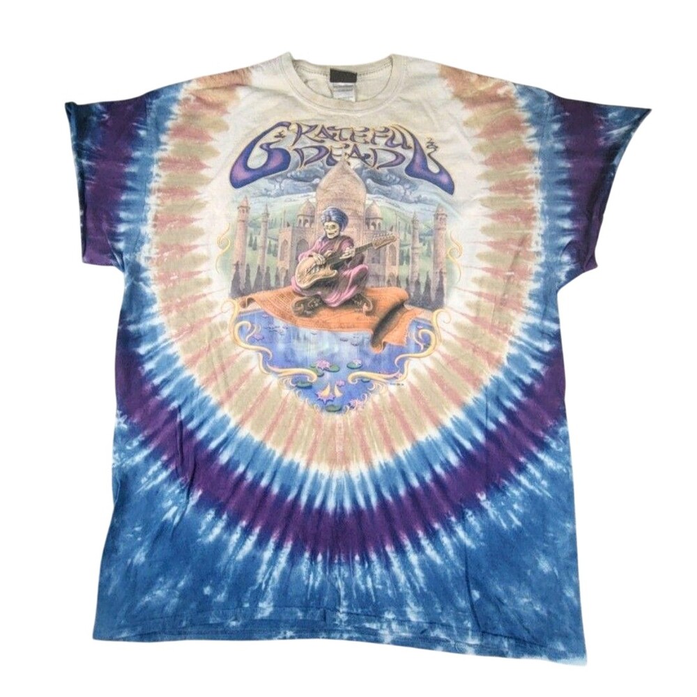 Vintage Grateful Dead Shirt Mens 2XL Tie Dye Liquid Blue Magic Carpet Tee 2001